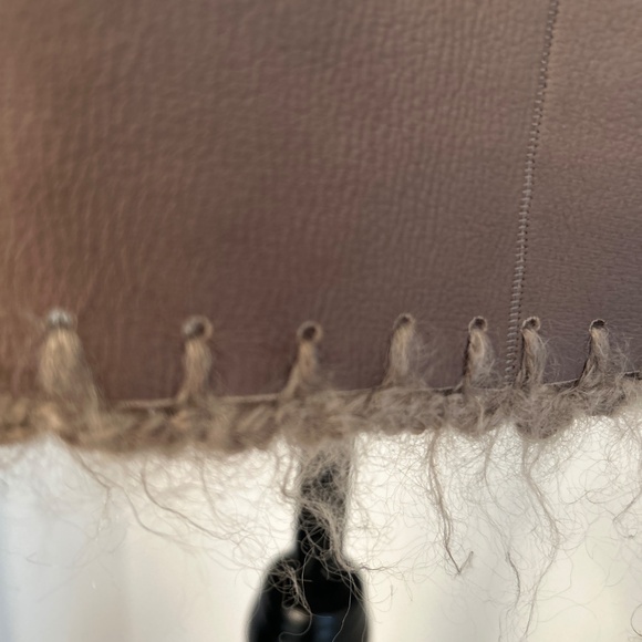 Vintage Italian Leather Wool Lined Unique Coat - Picture 4 of 6